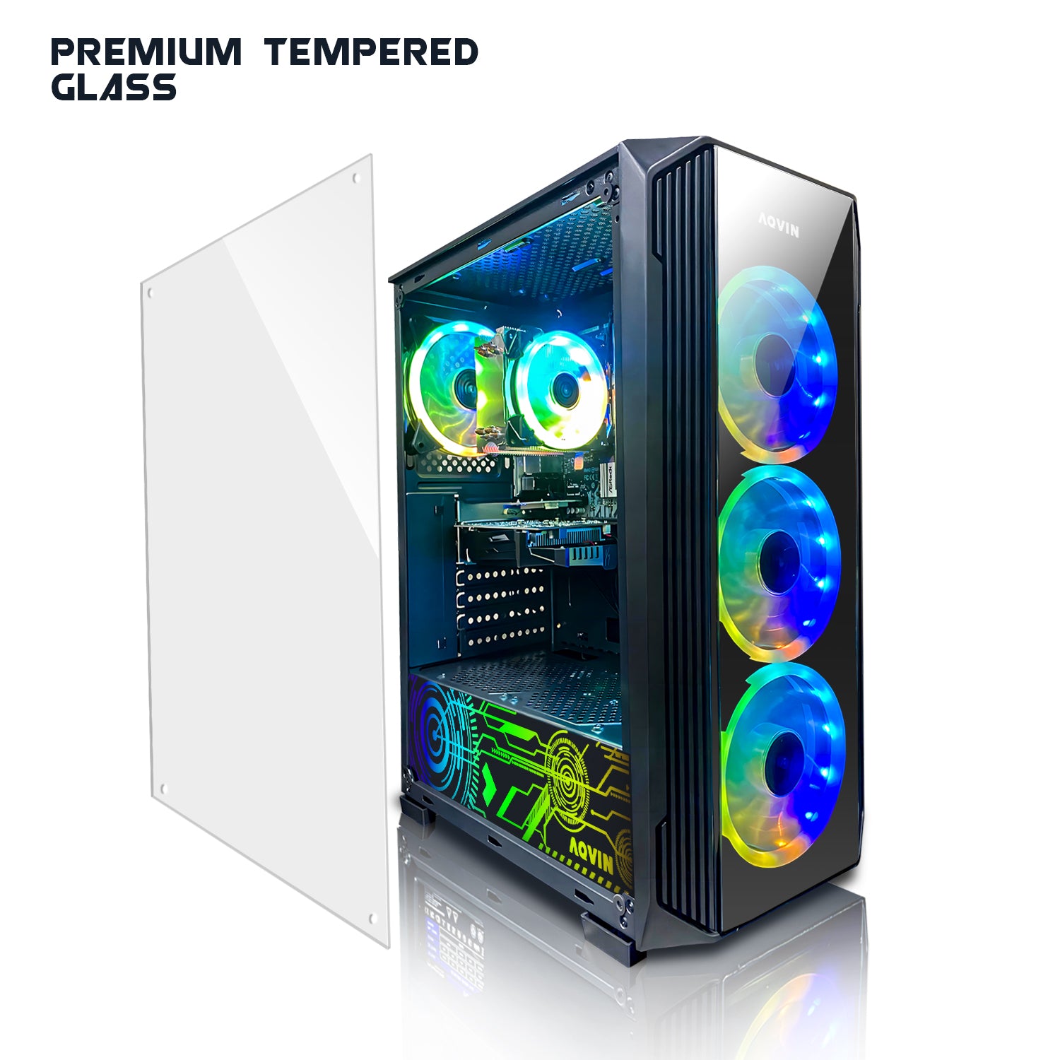 AQVIN Z-Force Gaming Desktop Tower PC/ 24 and 27 inch Curved Screen/ Intel Core i7 up to 4.60 GHz Processor/ RX 580, GTX 1660s, RTX 3050, 3060,5060/ 32GB DDR4 RAM/ 1TB - 2TB SSD/ WIFI/ Windows 11 Pro