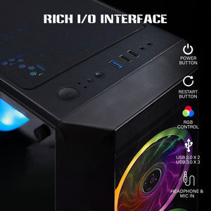 AQVIN Z-Force Gaming Desktop Tower PC/ 24 and 27 inch Curved Screen/ Intel Core i7 up to 4.60 GHz Processor/ RX 580, GTX 1660s, RTX 3050, 3060,5060/ 32GB DDR4 RAM/ 1TB - 2TB SSD/ WIFI/ Windows 11 Pro