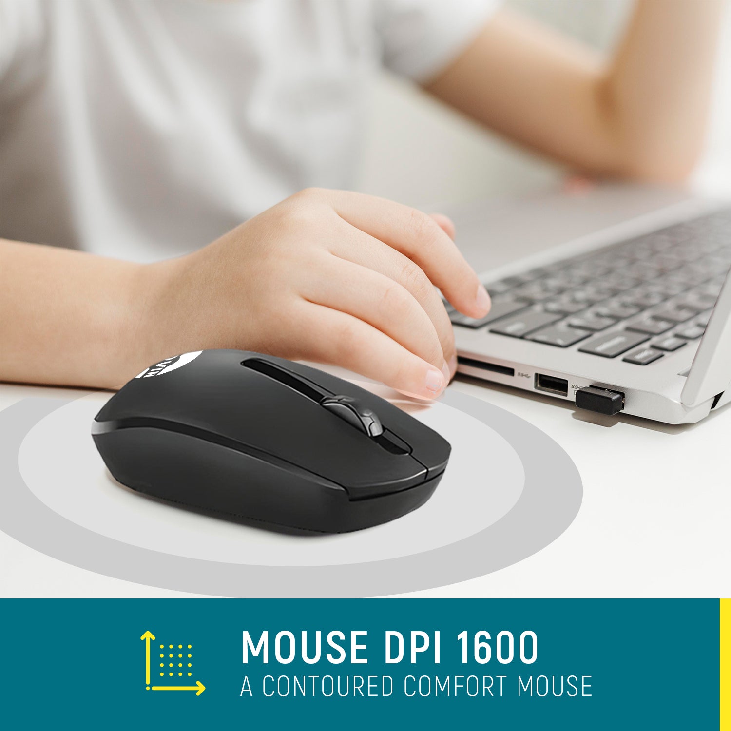 AQVIN QC220-W Wireless Keyboard and Mouse Combo for Windows - Ergonomic Design, 2.4GHz Wireless, USB 2.0 Interface, Compatible with PC & Laptop