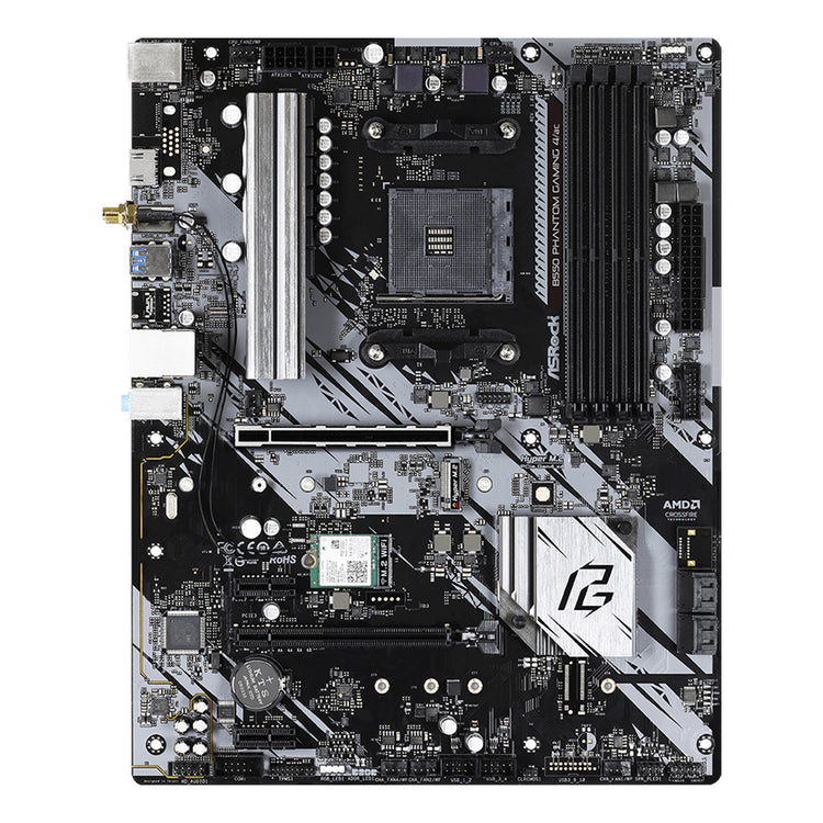 ASRock B550 Phantom Gaming 4/ac Motherboard - ATX - Support AMD Ryzen 3000G/ 4000G/ 5000G Series Desktop Processors,With DDR4 Up to 128GB Max Memory, HDMI