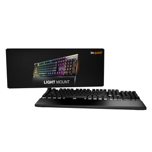 be quiet! Light Mount (Silent Tactile, US) Mechanical Keyboard - Hot-Swappable Lubricated Silent Switches | 3D Media Wheel | Quality PBT Double-Shot Keycaps - BT004US