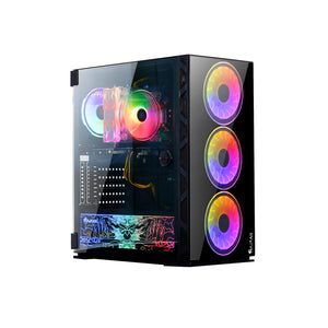 HAJAAN BREZEE PRO High Performance Gaming Tower PC, AMD Ryzen 7 7700 Up to 5.3GHz,GeForce RTX 4060 Graphics Card, 32GB - 64GB RAM DDR5, 1TB NVMe - 2TB NVMe SSD, Gaming keyboard and Mouse - Windows 11 Pro