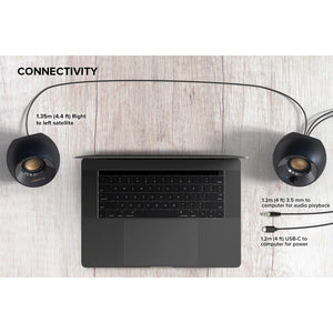 Creative Labs Pebble V2 - USB Type-C, 3.5mmm jack, Powered Desktop Speakers for Windows, Mac, Nintendo switch - Black (51MF1695AA000)