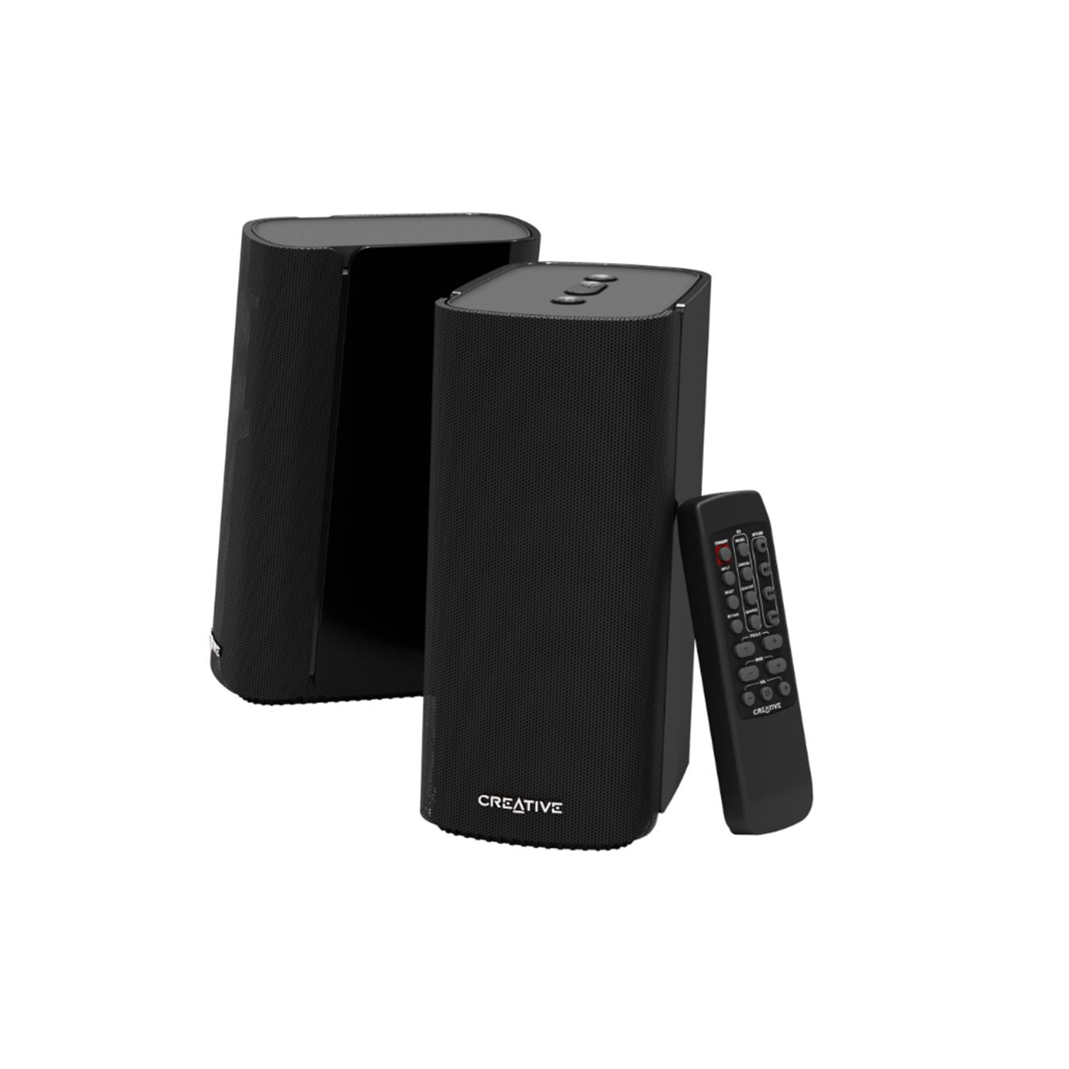 Creative T100 - 2.0 Compact Hi-Fi Desktop Speakers For Computers and Laptops, AUX-in port With Wireless Bluetooth 5.0 - Black (51MF1690AA002)