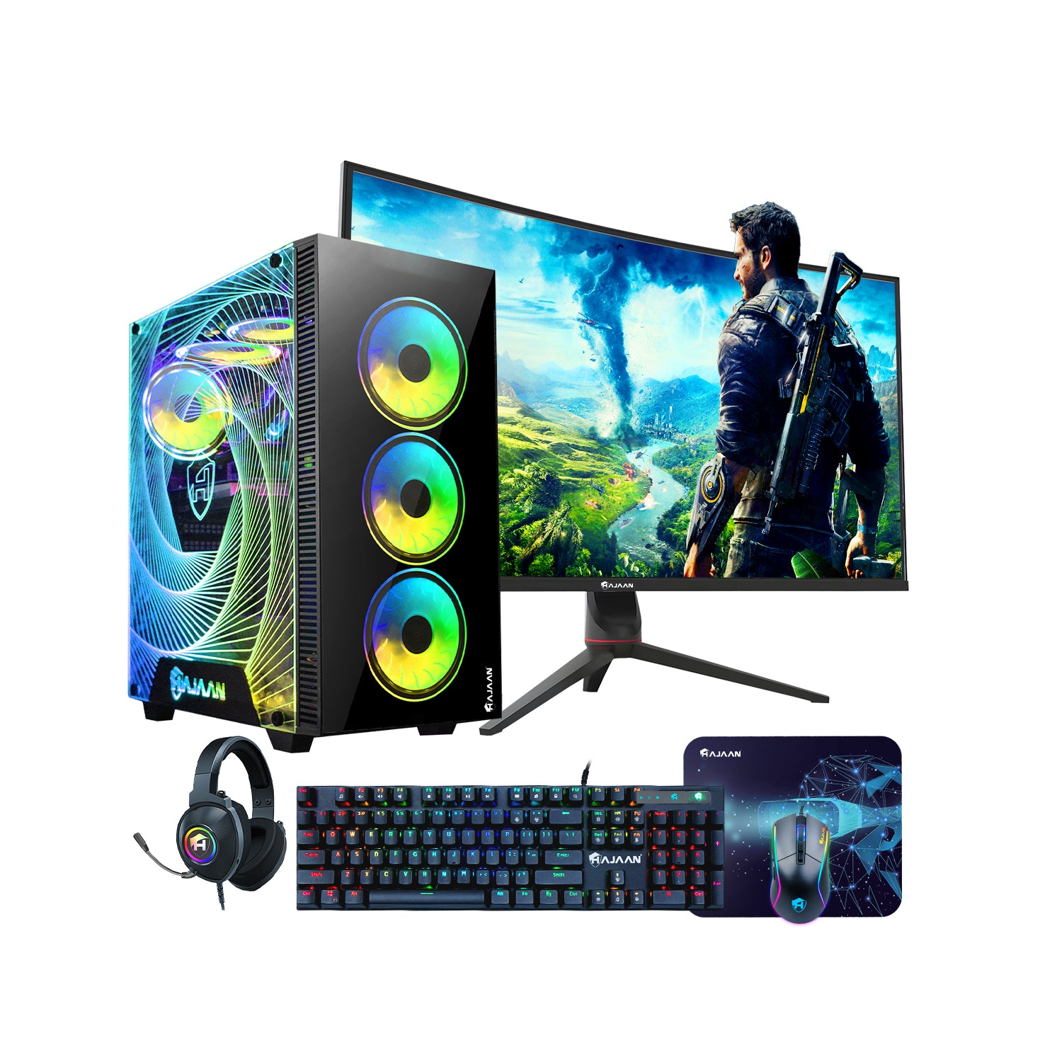 HAJAAN Gaming PC | 32” Inch Curved Gaming Monitor | Intel Core i7 Proc