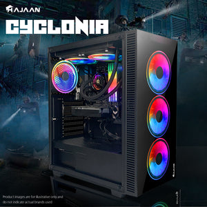 HAJAAN CYCLONIA Liquid Cooled Gaming PC | 12th Gen INTEL Core i7 12700F Processor Up to 4.90 GHz | NVIDIA GeForce RTX 4060 Ti 8GB GDDR6 | 2 TB NVME | 64 GB DDR4 RAM | AC Wi-Fi | Window 11 Pro 64bit