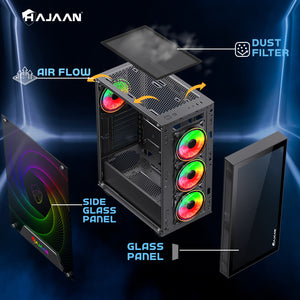HAJAAN Liquid Cooled Gaming PC Desktop, Intel Core i9-14900K up to 6.0GHz, GeForce RTX 4070 / Super 12GB GDDR6, 32GB - 64GB DDR5 RAM,1TB - 2TB NVMe SSD, WiFi Ready & Windows 11 Pro, 1 Year Warranty