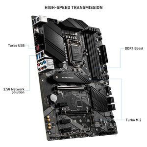 MSI Z490-A PRO ProSeries Motherboard ATX, LGA 1200 Socket , Intel 10th/11th Gen, M.2, USB 3.2 Gen 2, DDR4, CFX, Gigabit LAN, HDMI/ DisplayPort