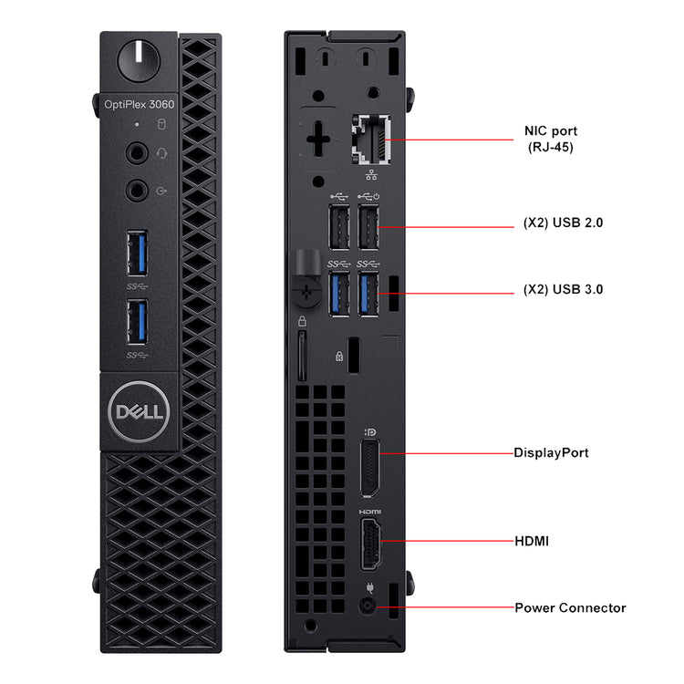 Dell OptiPlex 3060-Micro Tiny Business Desktop Intel Core i5 8th Gen Processor Up to 3.30GHz | 16GB - 32GB DDR4 | 512GB - 2TB SSD | Windows 11 Pro | WIFI | HDMI - Refurbished