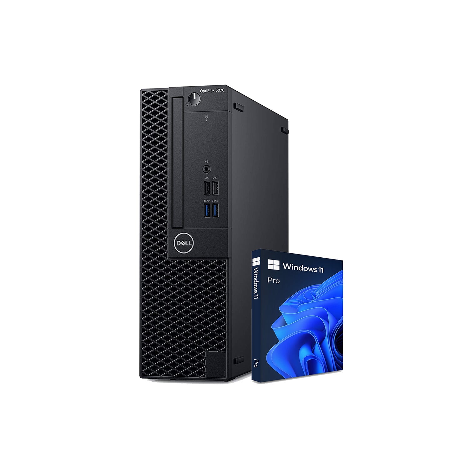 Dell OptiPlex 3070 SFF Desktop Computer PC Combo | 24inch/ 27inch Flat Screen | Intel 9th Gen Hexa-Core i5 up to 4.40 GHz Processor | 16GB - 32 GB RAM | 512GB - 2TB SSD | Windows 11 Pro | Wireless Keyboard and Mouse | WIFI - Refurbished