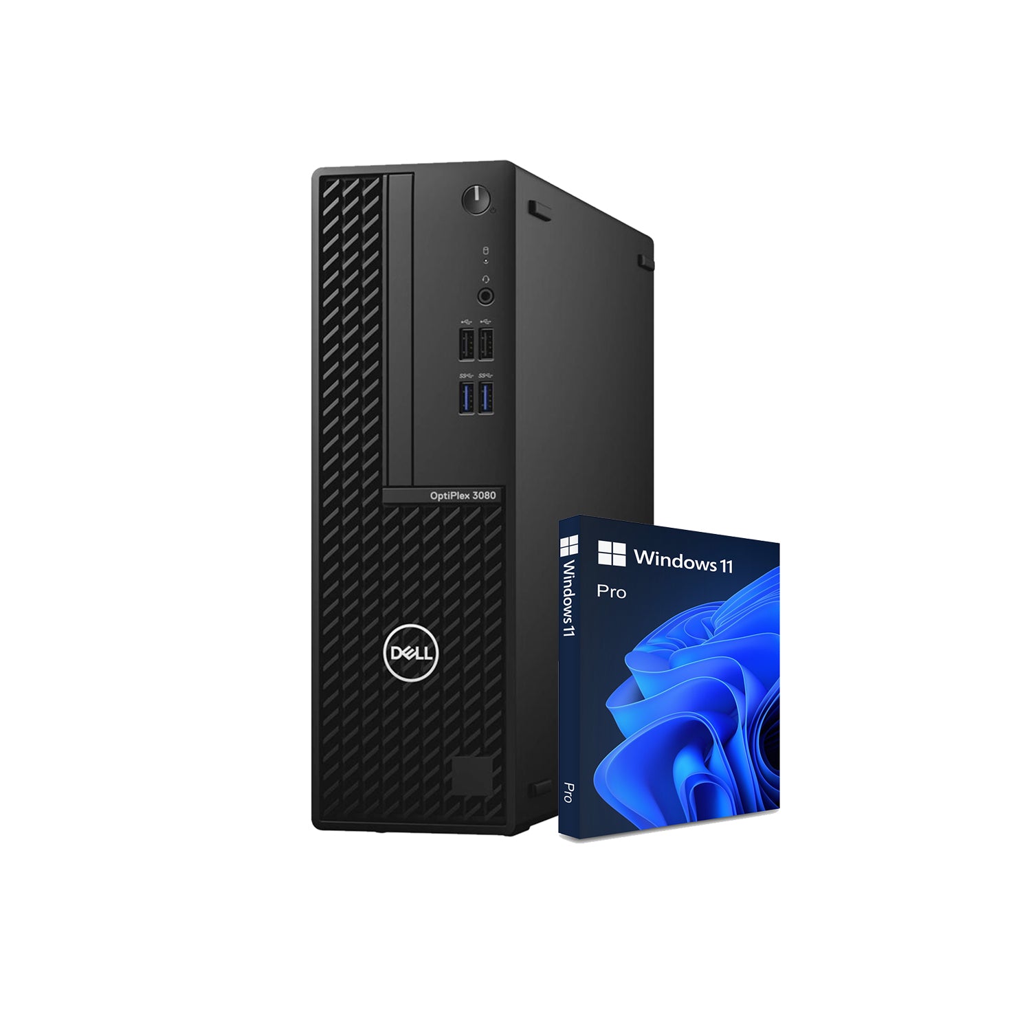 Dell OptiPlex 3080 SFF Desktop Computer - Black, Intel Core i5 10th Gen 4.50 GHz, 16GB - 32GB DDR4 RAM, 512GB - 2TB NVMe SSD, Windows 11 Pro, Wireless Keyboard and Mouse - Refurbished