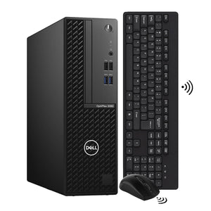 Dell OptiPlex 3080 SFF Desktop Computer - Black, Intel Core i5 10th Gen 4.50 GHz, 16GB - 32GB DDR4 RAM, 512GB - 2TB NVMe SSD, Windows 11 Pro, Wireless Keyboard and Mouse - Refurbished