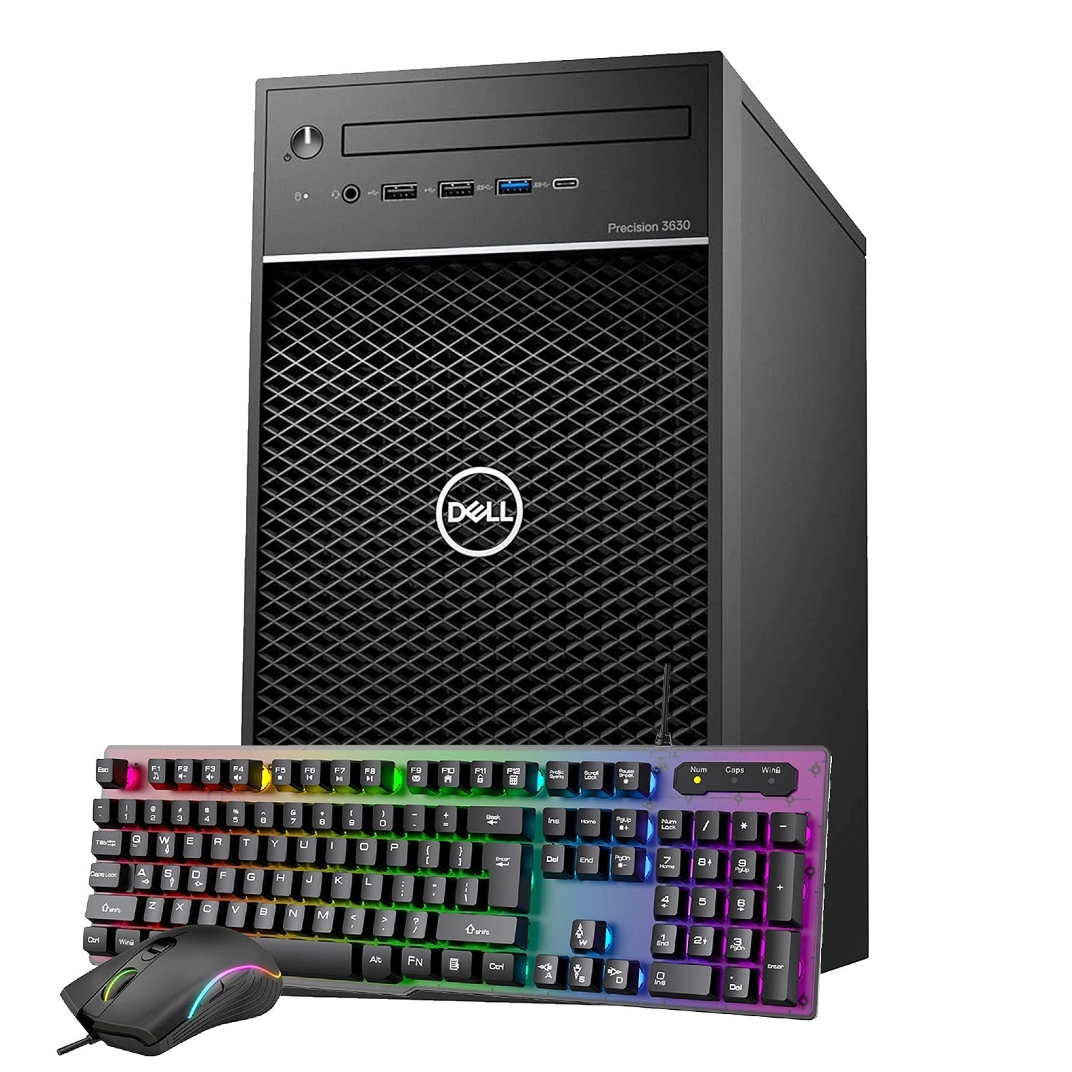 Dell Precision 3630 Tower Desktop Computer PC, Intel i5/ i7 - 8th Gen Processor, 16GB - 32GB DDR4 RAM, 512GB - 2TB SSD, Windows 11 Pro, RGB Keyboard and Mouse, WiFi - Refurbished