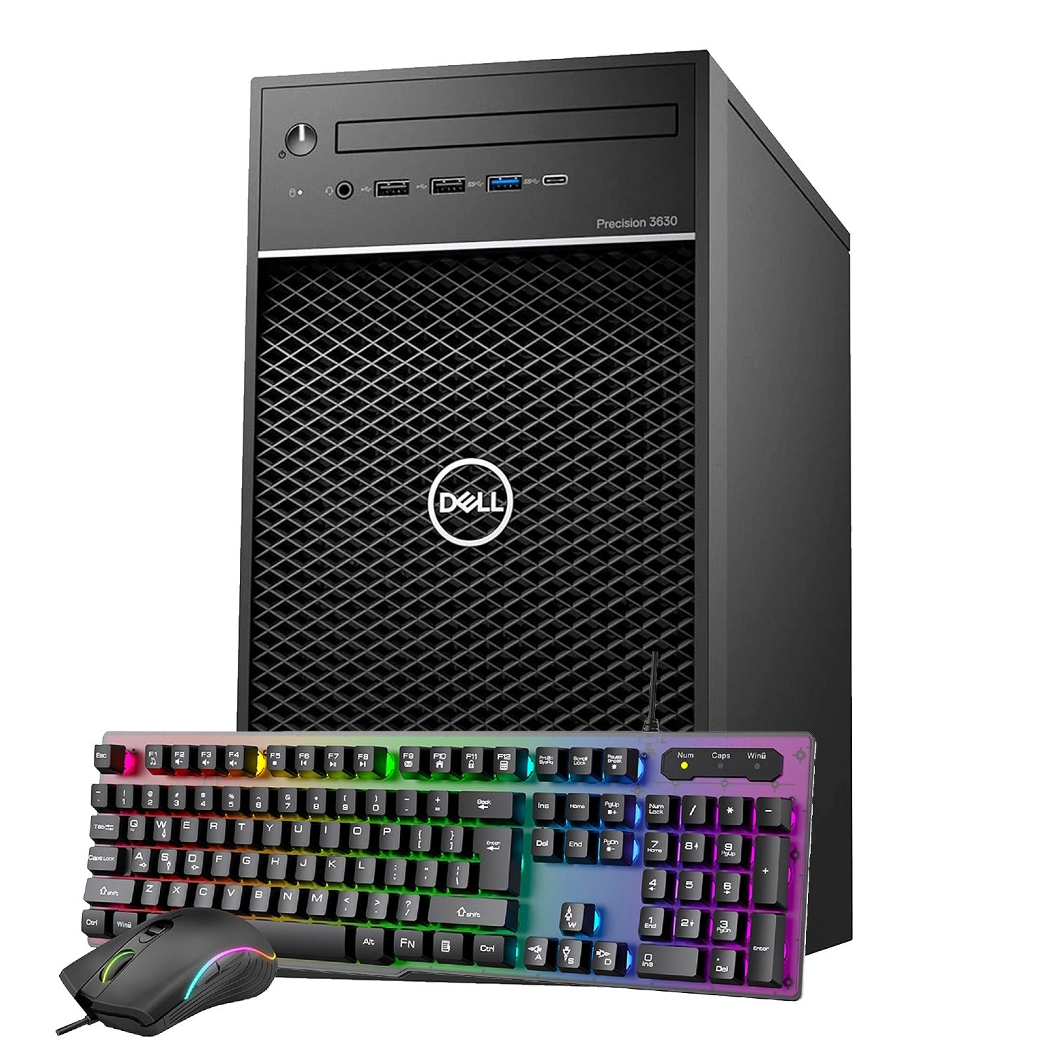 Dell Precision 3630 Tower Desktop Computer PC, Intel i5/ i7 - 9th Gen Processor, 16GB - 32GB DDR4 RAM, 512GB - 2TB SSD, Windows 11 Pro, RGB Keyboard and Mouse, WiFi - Refurbished