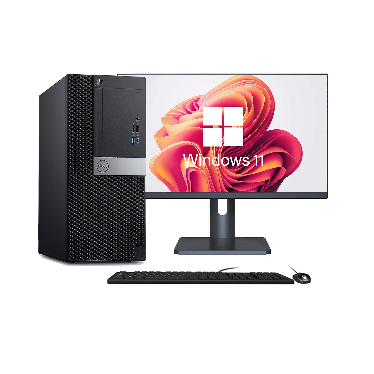 Dell OptiPlex 5060 Tower Business Desktop Computer PC| Hexa Core i5 8th Gen up to 4.10 GHz| 16GB - 32GB DDR4 RAM| 512GB -2TB NVMe SSD| Windows 11 Pro| New 24inch/ 27inch Flat Screen - Refurbished