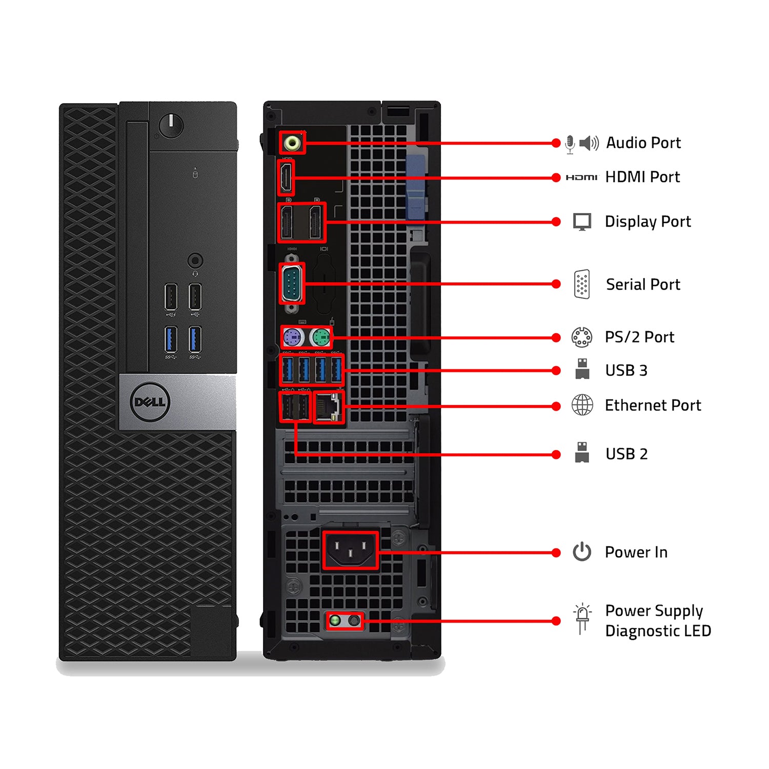 Dell OptiPlex 7040 SFF Desktop Computer PC, Intel Core i7 up to 4.00 GHz Processor, 16GB - 32GB DDR4 RAM, 256GB - 2TB SSD, Windows 10 Pro, HDMI, WIFI, Keyboard and Mouse - Refurbished