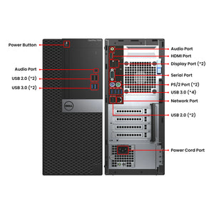 Dell OptiPlex 7040 Mini Tower Business Desktop PC, Intel Core i5/i7 - 6th Gen Processor, 16GB - 32GB DDR4 RAM, 512GB - 2TB SSD, Windows 10 Pro, Keyboard and Mouse - Refurbished