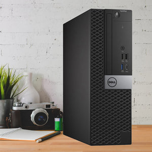 Dell OptiPlex 7050 SFF Desktop PC - Intel Core i5 - 6th Gen Up to 3.60 GHz Processor, 16GB DDR4 RAM, 512GB - 1TB SSD, Windows 10 Pro, New 24/27 inch FHD Monitor, RGB Speaker / SoundBar / Headset - Refurbished