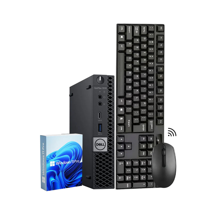 Dell OptiPlex 7070 Tiny Desktop Computer PC, Intel Core i7 - 9th Gen up to 4.30 GHz Processor, 8GB - 32GB DDR4 RAM, 512GB - 2TB SSD, Windows 11 Pro, Wireless Keyboard and Mouse - Refurbished