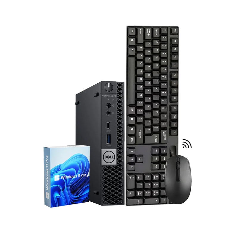 Dell OptiPlex 7070 Tiny Desktop Computer PC, Intel Core i7 - 9th Gen up to 4.30 GHz Processor, 8GB - 32GB DDR4 RAM, 512GB - 2TB SSD, Windows 11 Pro, Wireless Keyboard and Mouse - Refurbished
