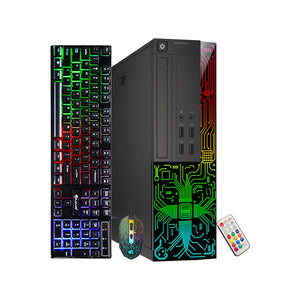 Dell OptiPlex Gaming Desktop Computer with Customized RGB Lights Intel i7 Quad-Core Processor 16GB RAM 512GB -1TB SSD Win 10 Pro WIFI, Gaming PC Keyboard & Mouse - Refurbished