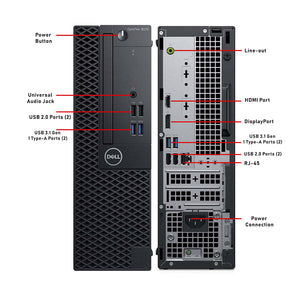 Dell OptiPlex 3070 SFF Desktop Computer PC | Intel 9th Gen Hexa-Core i5 up to 4.40 GHz Processor | 16GB - 32 GB RAM | 512GB - 2TB SSD | Windows 11 Pro | Keyboard and Mouse | WIFI - Refurbished