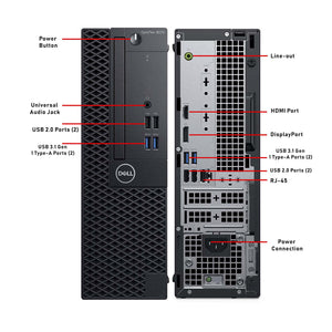 Dell OptiPlex 3070 SFF Desktop Computer PC | Intel Hexa-Core i5 - 8th / 9th Gen Processor | 16GB - 32GB DDR4 RAM | 512GB - 2TB NVMe SSD | Windows 11 Pro | Keyboard and Mouse | WIFI - Refurbished