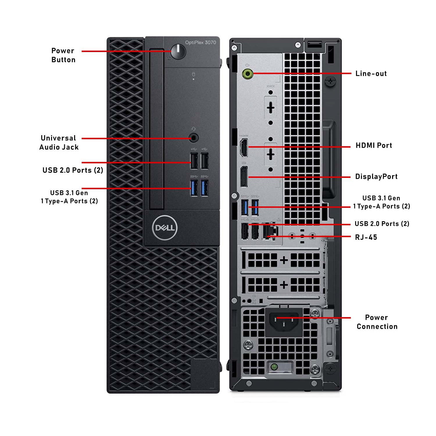 Dell OptiPlex 3070 SFF Desktop Computer PC Combo | 24inch/ 27inch Flat Screen | Intel 9th Gen Hexa-Core i5 up to 4.40 GHz Processor | 16GB - 32 GB RAM | 512GB - 2TB SSD | Windows 11 Pro | Wireless Keyboard and Mouse | WIFI - Refurbished
