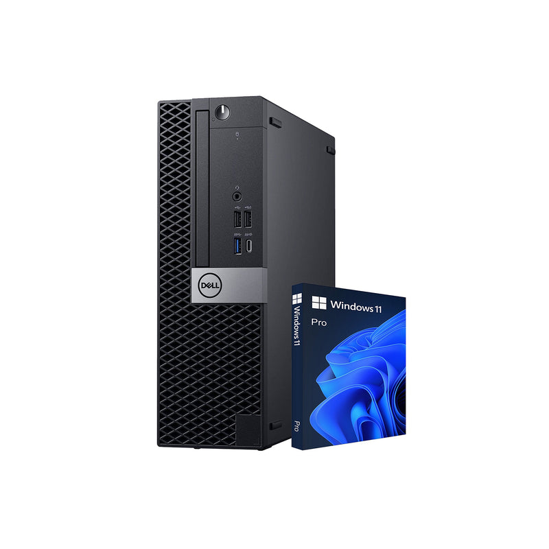 Dell Desktop PC OptiPlex XE3 SFF Windows 11 Pro Computer - Black (Intel i5 Hexa-Core upto 4.10GHz CPU/ 16GB - 32GB DDR4 RAM/ 256GB - 2TB NVMe SSD/ WIFI/ Wireless Keyboard Mouse) - Refurbished