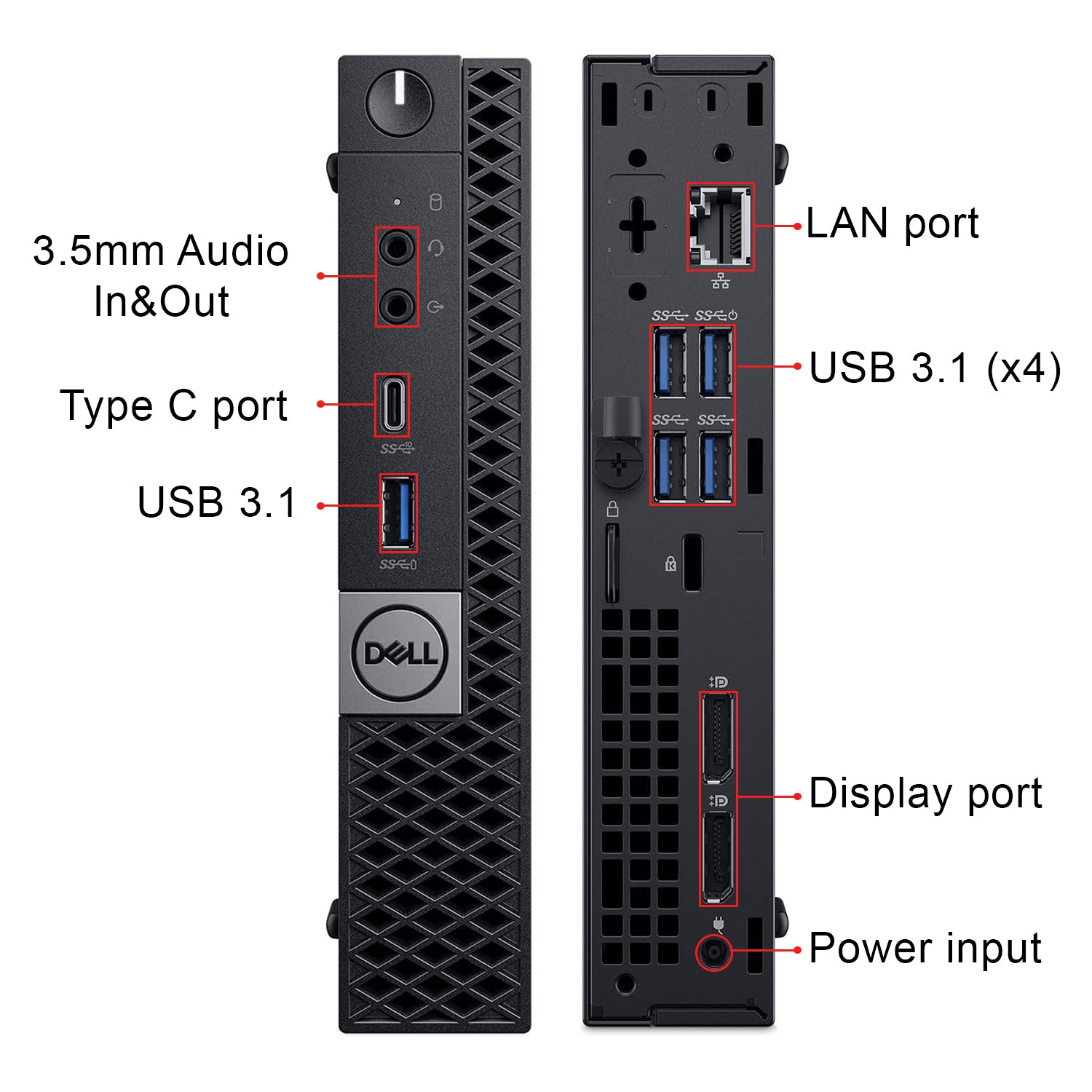 Dell OptiPlex 5070 Micro Desktop Computer Tiny PC, Intel Core i7 9700T up to 4.30 GHz, 16GB - 32GB DDR4 RAM, 512GB - 2TB SSD, Windows 11 Pro, WIFI - Refurbished