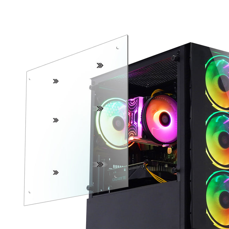 HAJAAN BREZEE Gaming Tower PC - AMD Ryzen 5 5600X /  Graphics Card - RX 580, GTX 1660s, RTX 3050, 3060,5060 / 32GB DDR4 RAM / 1TB NVMe - 2TB NVMe M.2 SSD / Windows 11 Pro / WiFi / Gaming keyboard and Mouse