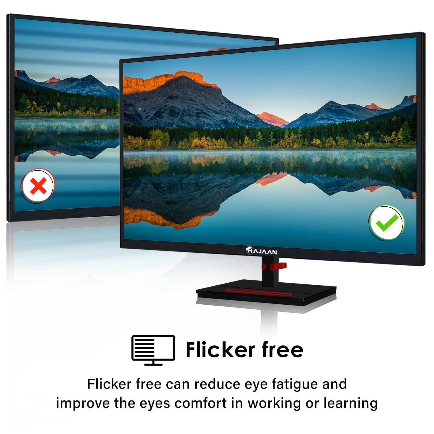 HAJAAN 22” Inch FHD Computer Monitor with Built-in Phone Holder, 75 Refresh Rate, Best for Office & Home, Ergonomic Tilt HDMI, VGA Ports WLED Monitor, FreeSync, Flicker- Free, VESA Mountable (HM220S) - NEW