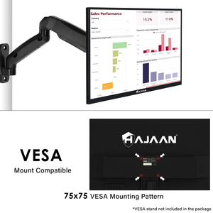 HAJAAN 22” Inch FHD Computer Monitor with Built-in Phone Holder, 75 Refresh Rate, Best for Office & Home, Ergonomic Tilt HDMI, VGA Ports WLED Monitor, FreeSync, Flicker- Free, VESA Mountable (HM220S) - NEW