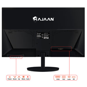 HAJAAN 22” Inch FHD (1920x1080) Computer Monitor, 75 Refresh Rate, Best for Office & Home, Ergonomic Tilt HDMI, VGA Ports LED Monitor for PC, VESA Mountable, Black (HM220)- NEW