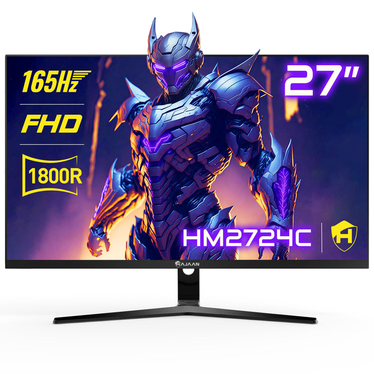 HAJAAN 27” Inch FHD Curved Gaming Monitor with RGB Backlight 165Hz Refresh Rate | VA Panel, Wall Mountable | HDMI, DP, USB (HM2724C)