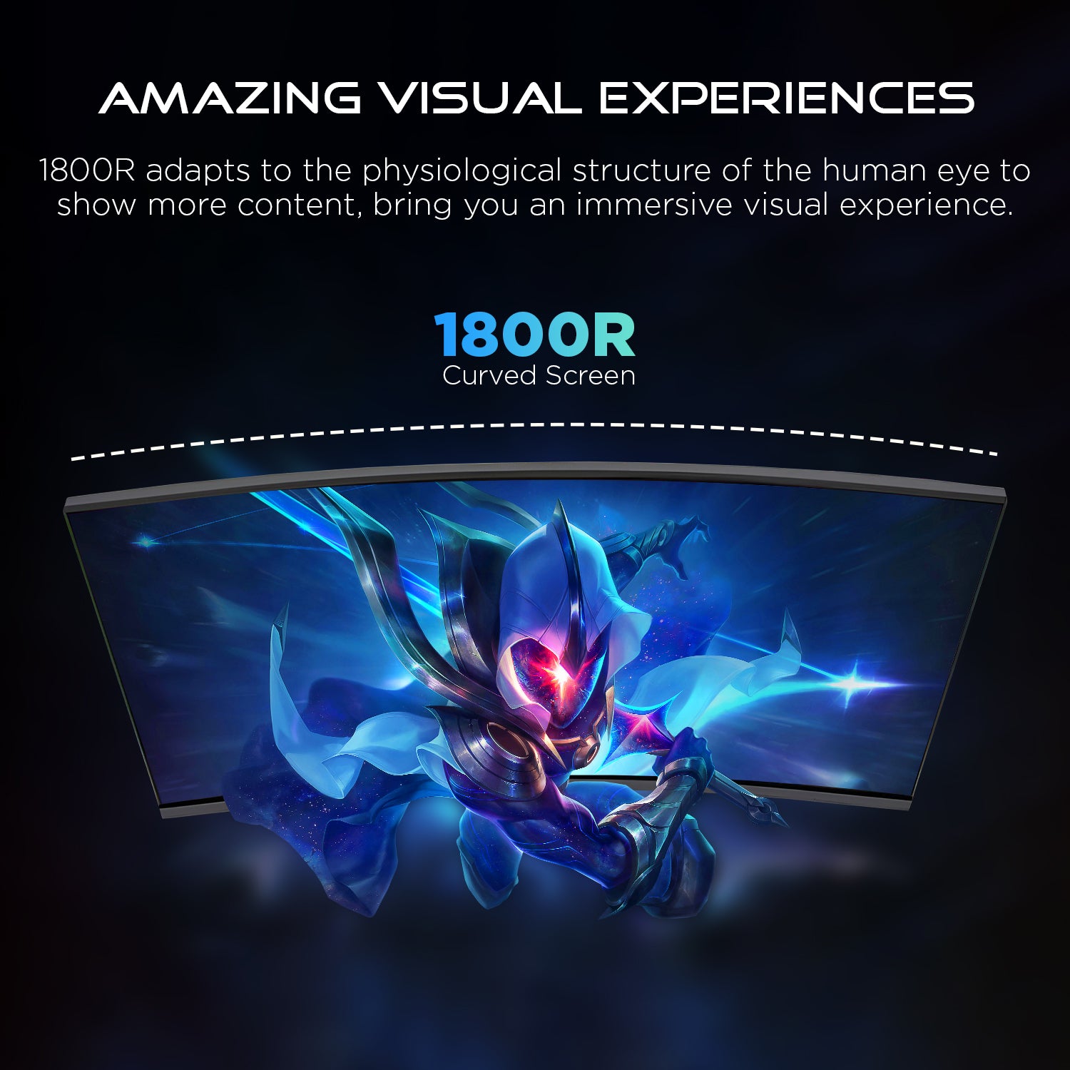 HAJAAN 27” Inch FHD Curved Gaming Monitor with RGB Backlight 165Hz Refresh Rate | VA Panel, Wall Mountable | HDMI, DP, USB (HM2724C)