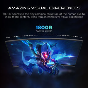 HAJAAN 27” Inch FHD Curved Gaming Monitor with RGB Backlight 165Hz Refresh Rate | VA Panel, Wall Mountable | HDMI, DP, USB (HM2724C)