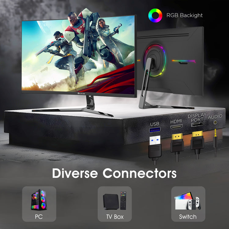 HAJAAN 27” Inch FHD Curved Gaming Monitor with RGB Backlight 165Hz Refresh Rate | VA Panel, Wall Mountable | HDMI, DP, USB (HM2724C)