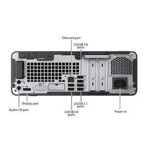 Desktop PC HP ProDesk 400 G5 SFF Business Computer (Intel Core i3  8th Gen Processor/ 8GB - 32GB RAM/ 256GB - 1TB SSD/ Windows 11 Pro) Wireless Keyboard and Mouse - Refurbished