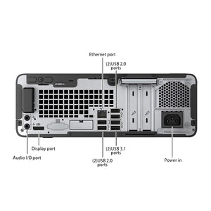 Desktop PC HP ProDesk 400 G5 SFF Business Computer (Intel Core i3 8th Gen Processor/ 8GB - 32GB RAM/ 256GB - 1TB SSD/ Windows 11 Pro) Wireless Keyboard and Mouse - Refurbished