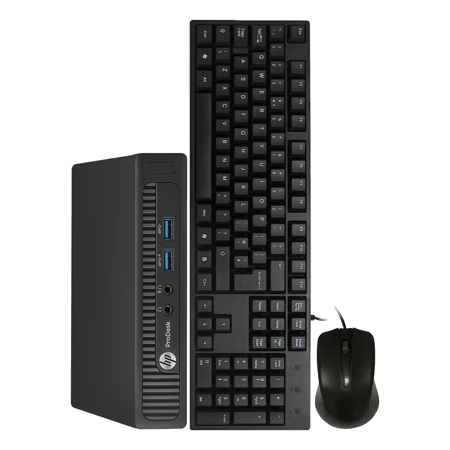 HP ProDesk 600 G1 Tiny Desktop PC - Intel Core i5/i7 - 4th Gen Processor, 8GB - 16GB DDR3 RAM, 256GB - 1TB SSD, Windows 10 Pro, Wired Keyboard and Mouse - Refurbished
