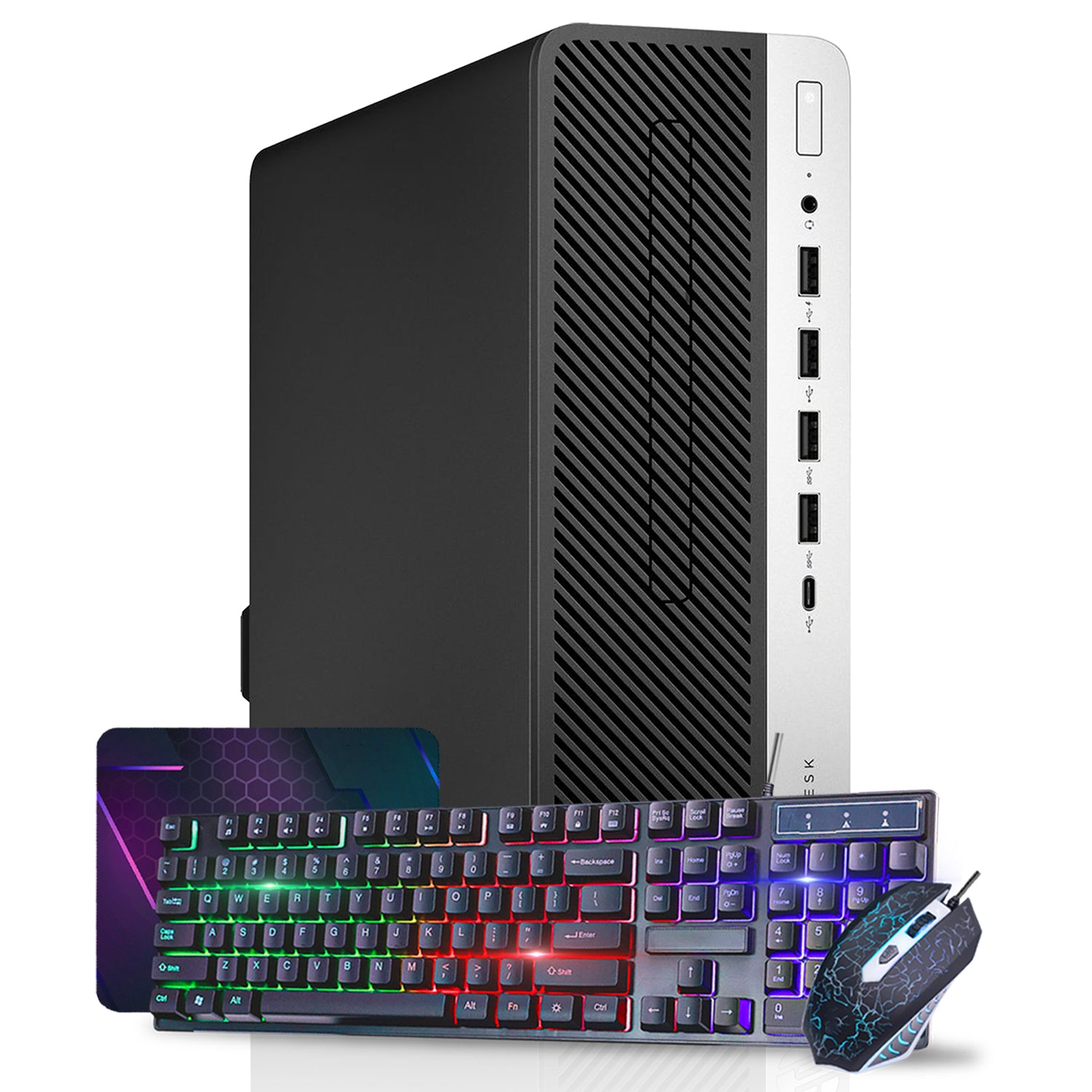 HP ProDesk 600 G4 SFF Windows 11 Pro Desktop Computer PC | Intel i5/ i7 Hexa-Core 8th Gen CPU | 16GB - 32GB DDR4 RAM | 512GB - 2TB SSD | RGB Sound Bar | HDMI | WIFI + Bluetooth - Refurbished