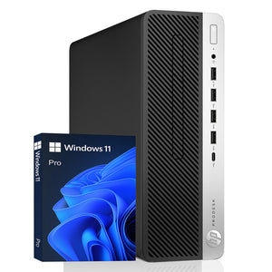 HP ProDesk 600 G4 SFF Windows 11 Pro Desktop Computer PC | Intel i5/ i7 Hexa-Core 8th Gen CPU | 16GB - 32GB DDR4 RAM | 512GB - 2TB SSD | RGB Sound Bar | HDMI | WIFI + Bluetooth - Refurbished