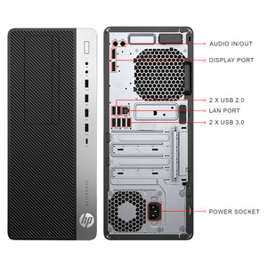 HP EliteDesk 800 G3 Desktop Tower High Performance PC (Intel Core i5 7th Gen Processor / 16GB - 32GB DDR4 RAM / 512GB - 2TB SSD / Windows 10 Pro) Wireless Keyboard and Mouse - Refurbished