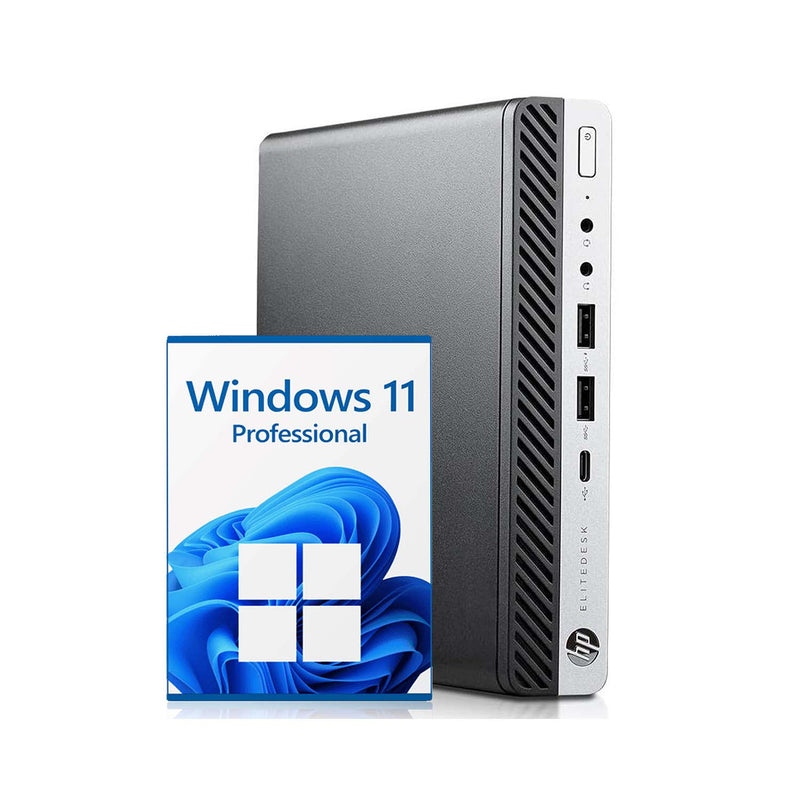 HP EliteDesk 800 G5 Tiny High Performance Desktop PC (Intel Core i5 - 9th Gen Processor / 16GB DDR4 RAM / 512GB SSD / Windows 11 Pro) Wireless Keyboard and Mouse - Refurbished