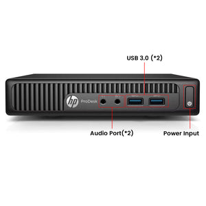 HP ProDesk 400 G2 Mini Desktop Computer PC / Intel Core i5 - 6th Gen Up to 2.80 GHz Processor / 8GB - 16GB DDR4 RAM / 256GB - 1TB SSD / Windows 10 Pro / Keyboard and Mouse - Refurbished