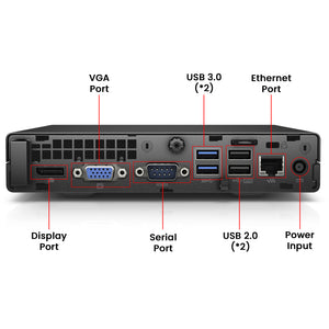 HP ProDesk 400 G2 Mini Desktop Computer PC / Intel Core i5 - 6th Gen Up to 2.80 GHz Processor / 8GB - 16GB DDR4 RAM / 256GB - 1TB SSD / Windows 10 Pro / Keyboard and Mouse - Refurbished