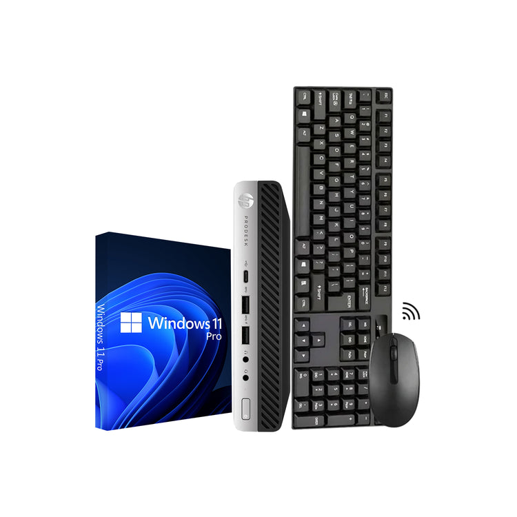HP ProDesk 600 G5 Tiny Desktop Computer PC, Intel Core i5/i7 - 9th Gen Processor, 16GB - 32GB DDR4 RAM, 512GB - 2TB SSD, Windows 11 Pro, Wireless Keyboard and Mouse - Refurbished