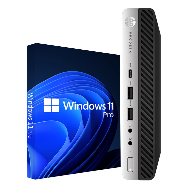 HP ProDesk 600 G5 Tiny Desktop Computer PC, Intel Core i5/i7 - 9th Gen Processor, 16GB - 32GB DDR4 RAM, 512GB - 2TB SSD, Windows 11 Pro, Wireless Keyboard and Mouse - Refurbished