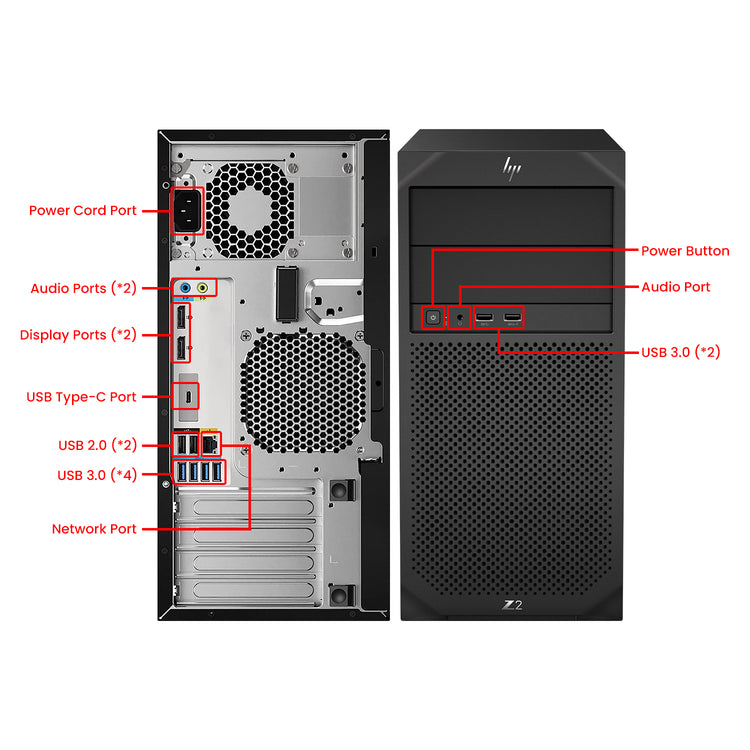 HP Z2 G4 Tower High Performance Workstation PC With GeForce RTX 3050 6GB Graphics Card, Intel Core i5 - 8th Gen Up to 4.10 GHz Processor, 16GB - 32GB DDR4 RAM, 512GB - 2TB SSD, OS - Windows 11 Pro - Refurbished